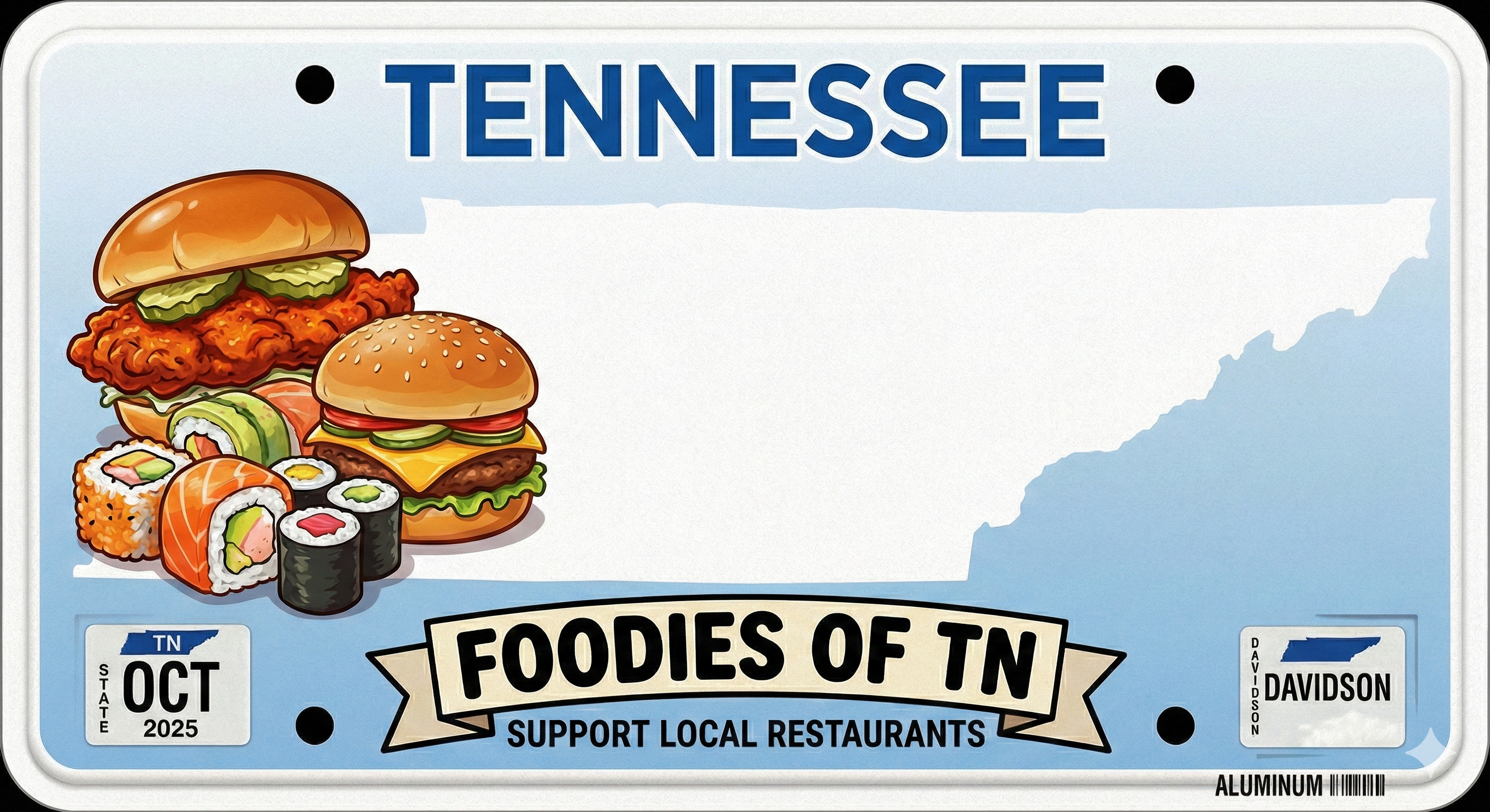 Foodies of TN license plate concept design